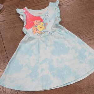 Jumping Beans Aqua Disney Dress with Ariel and Flounder